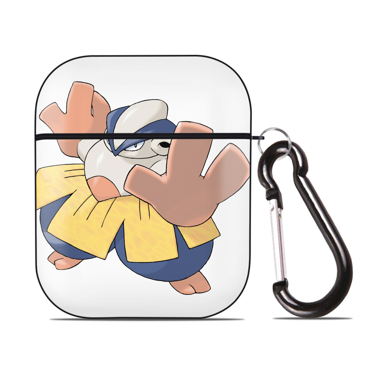 （画像用） ポケットモンスター Pokémon AirPods 第2世代保護ケース ハードシェル ブラック 耐衝撃・防指紋・カラビナ付き