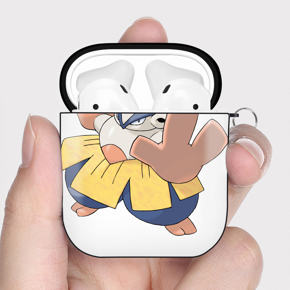 （画像用） ポケットモンスター Pokémon AirPods 第2世代保護ケース ハードシェル ブラック 耐衝撃・防指紋・カラビナ付き