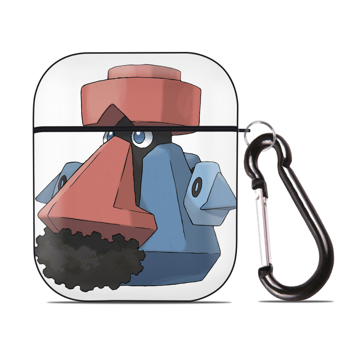 （画像用） ポケットモンスター Pokémon AirPods 第2世代保護ケース ハードシェル ブラック 耐衝撃・防指紋・カラビナ付き