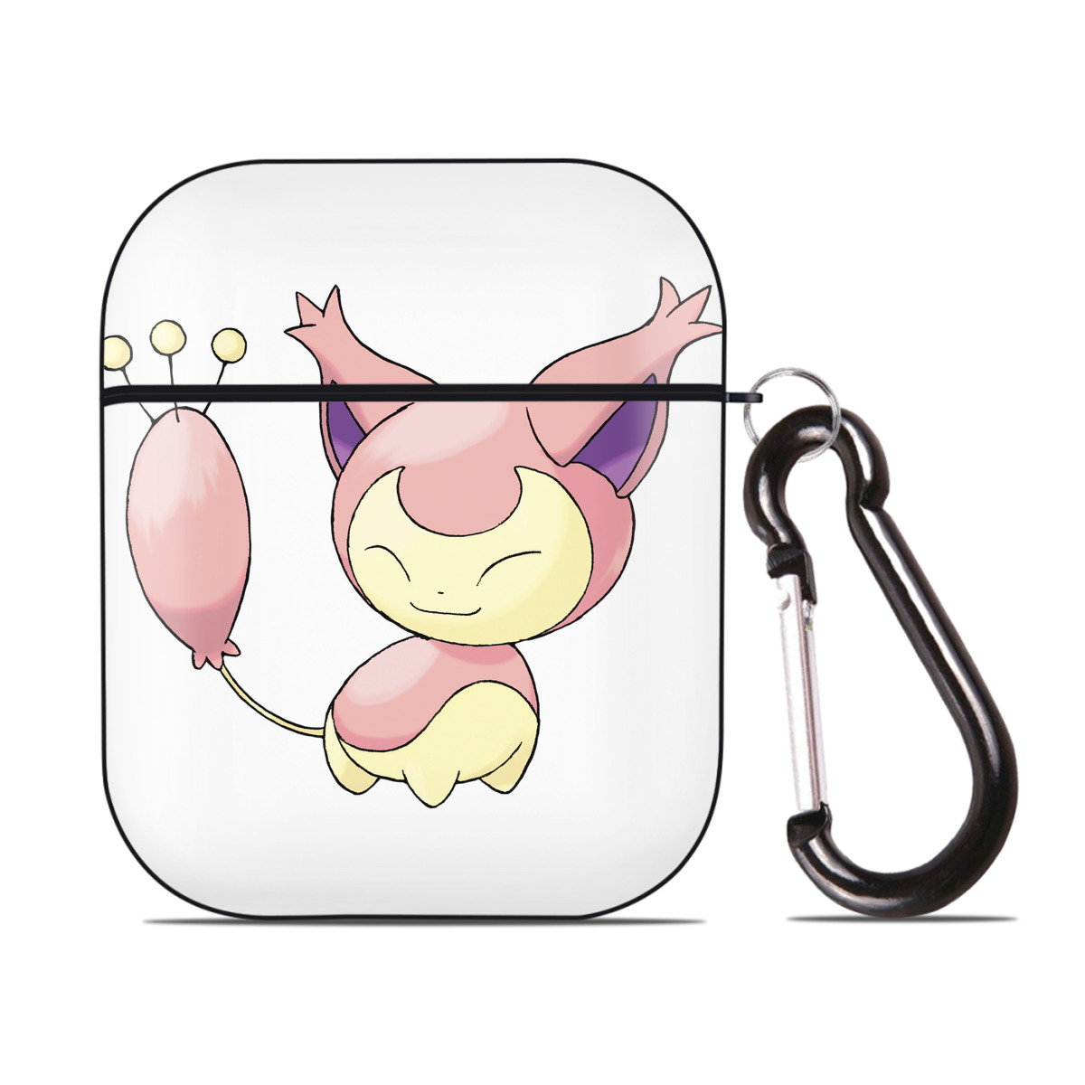 （画像用） ポケットモンスター Pokémon AirPods 第2世代保護ケース ハードシェル ブラック 耐衝撃・防指紋・カラビナ付き