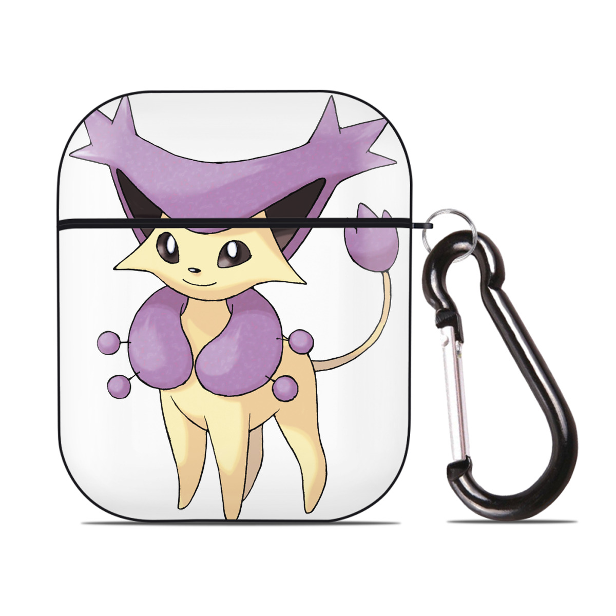 （画像用） ポケットモンスター Pokémon AirPods 第2世代保護ケース ハードシェル ブラック 耐衝撃・防指紋・カラビナ付き