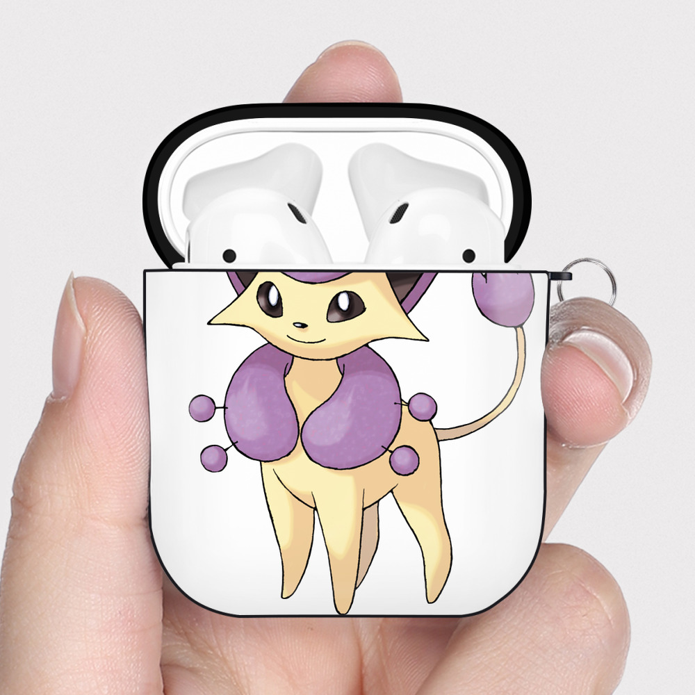 （画像用） ポケットモンスター Pokémon AirPods 第2世代保護ケース ハードシェル ブラック 耐衝撃・防指紋・カラビナ付き