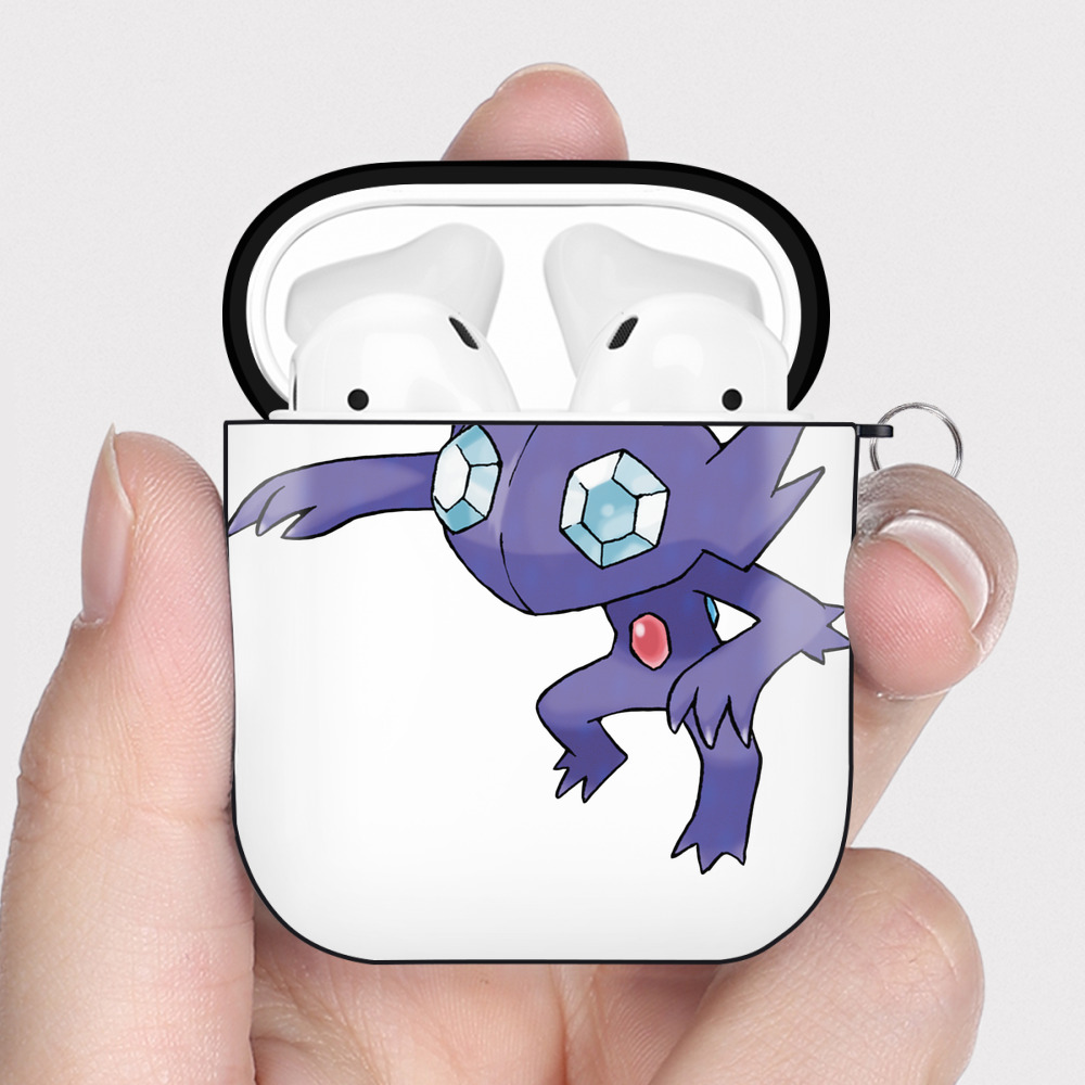 （画像用） ポケットモンスター Pokémon AirPods 第2世代保護ケース ハードシェル ブラック 耐衝撃・防指紋・カラビナ付き