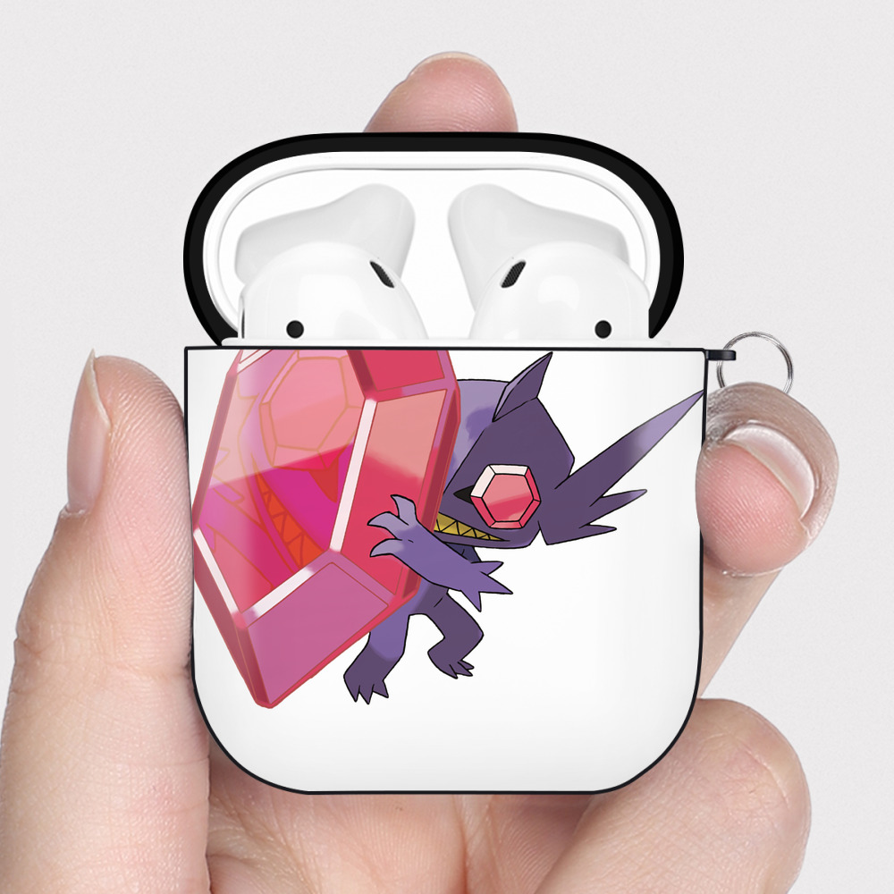（画像用） ポケットモンスター Pokémon AirPods 第2世代保護ケース ハードシェル ブラック 耐衝撃・防指紋・カラビナ付き