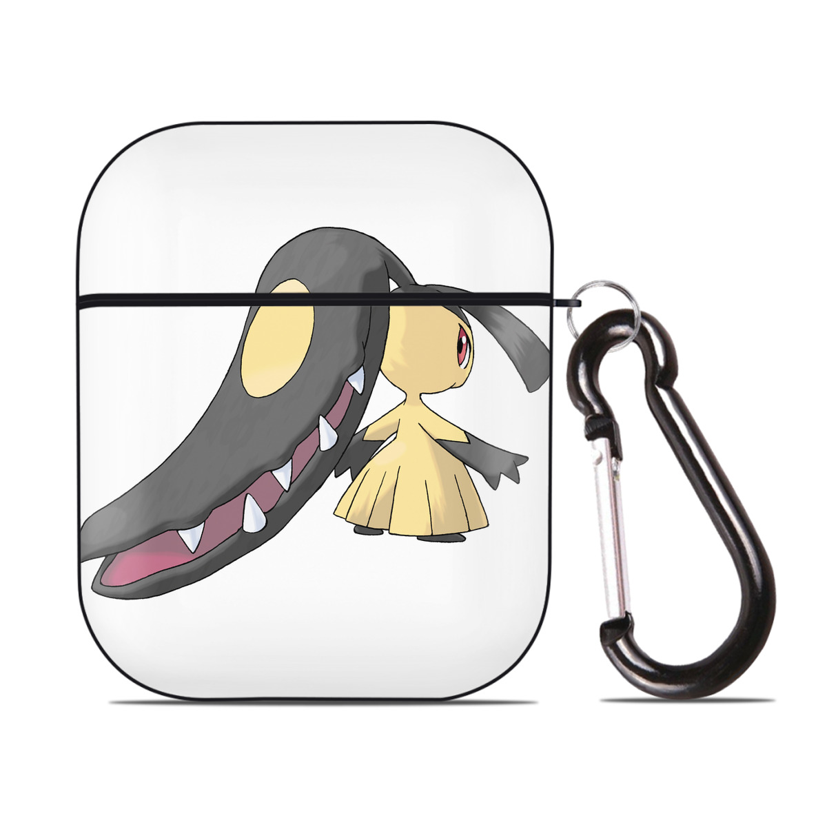 （画像用） ポケットモンスター Pokémon AirPods 第2世代保護ケース ハードシェル ブラック 耐衝撃・防指紋・カラビナ付き