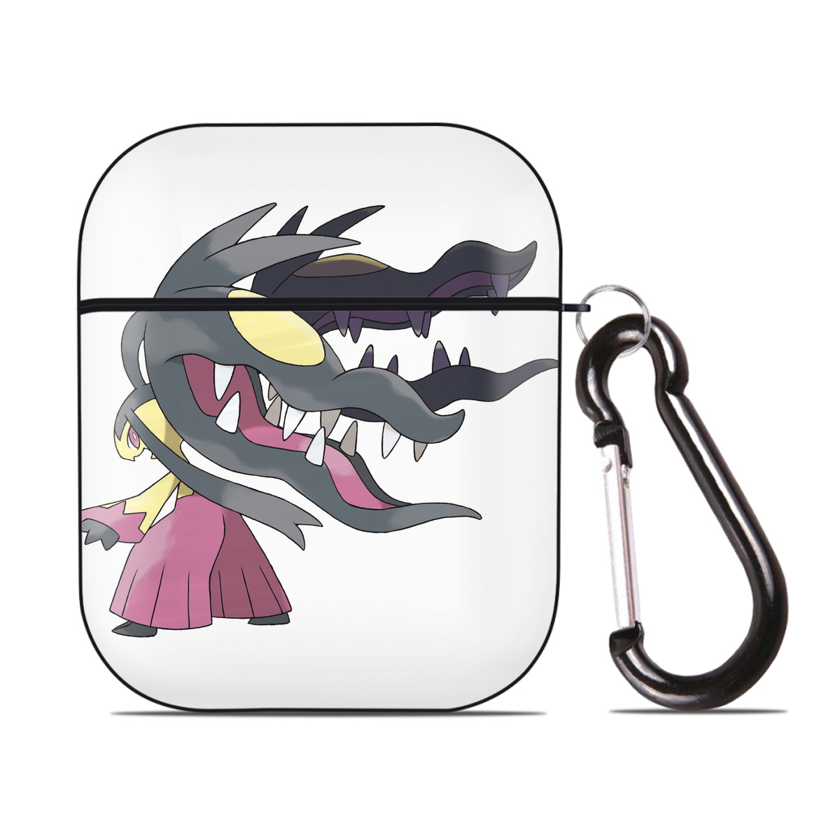 （画像用） ポケットモンスター Pokémon AirPods 第2世代保護ケース ハードシェル ブラック 耐衝撃・防指紋・カラビナ付き