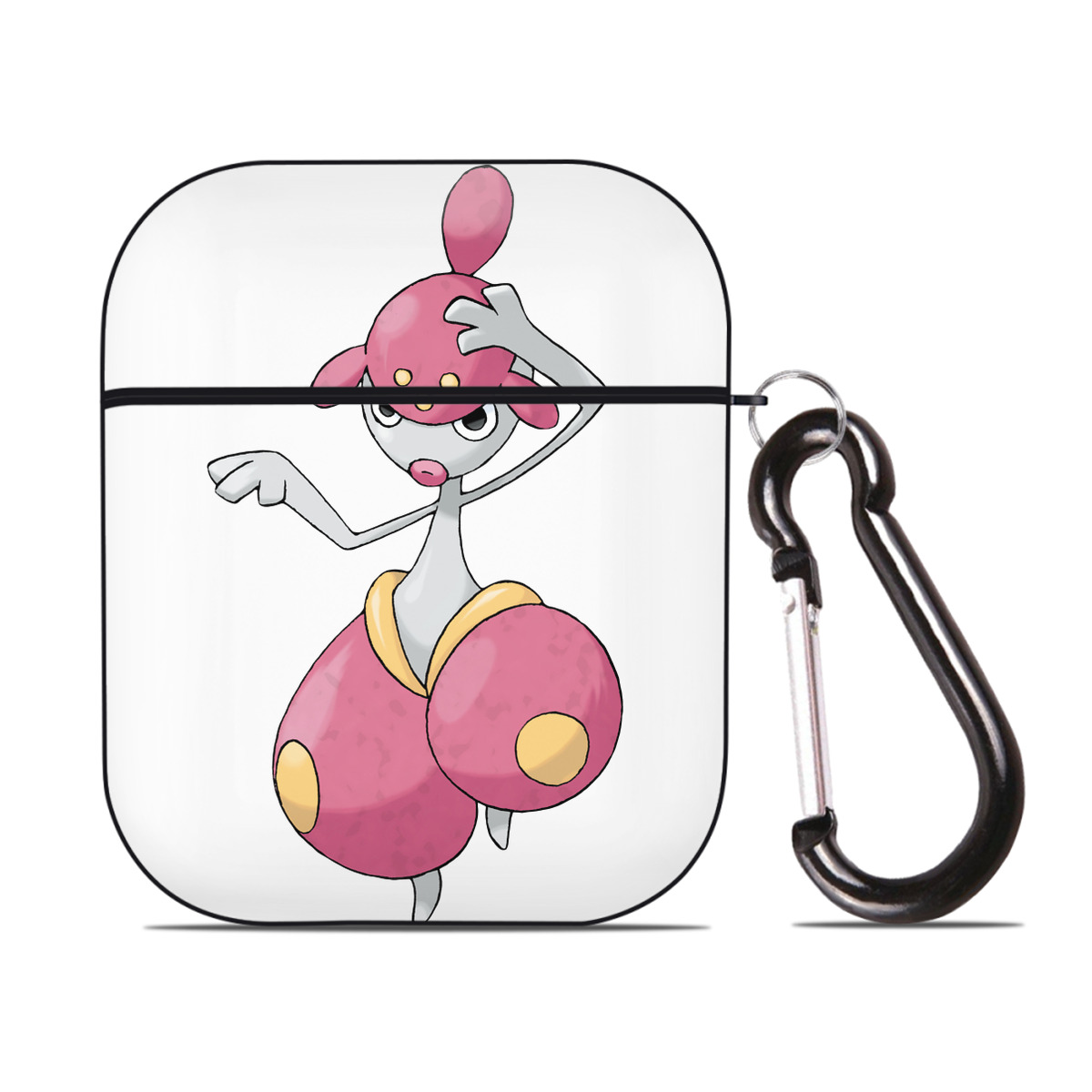 （画像用） ポケットモンスター Pokémon AirPods 第2世代保護ケース ハードシェル ブラック 耐衝撃・防指紋・カラビナ付き
