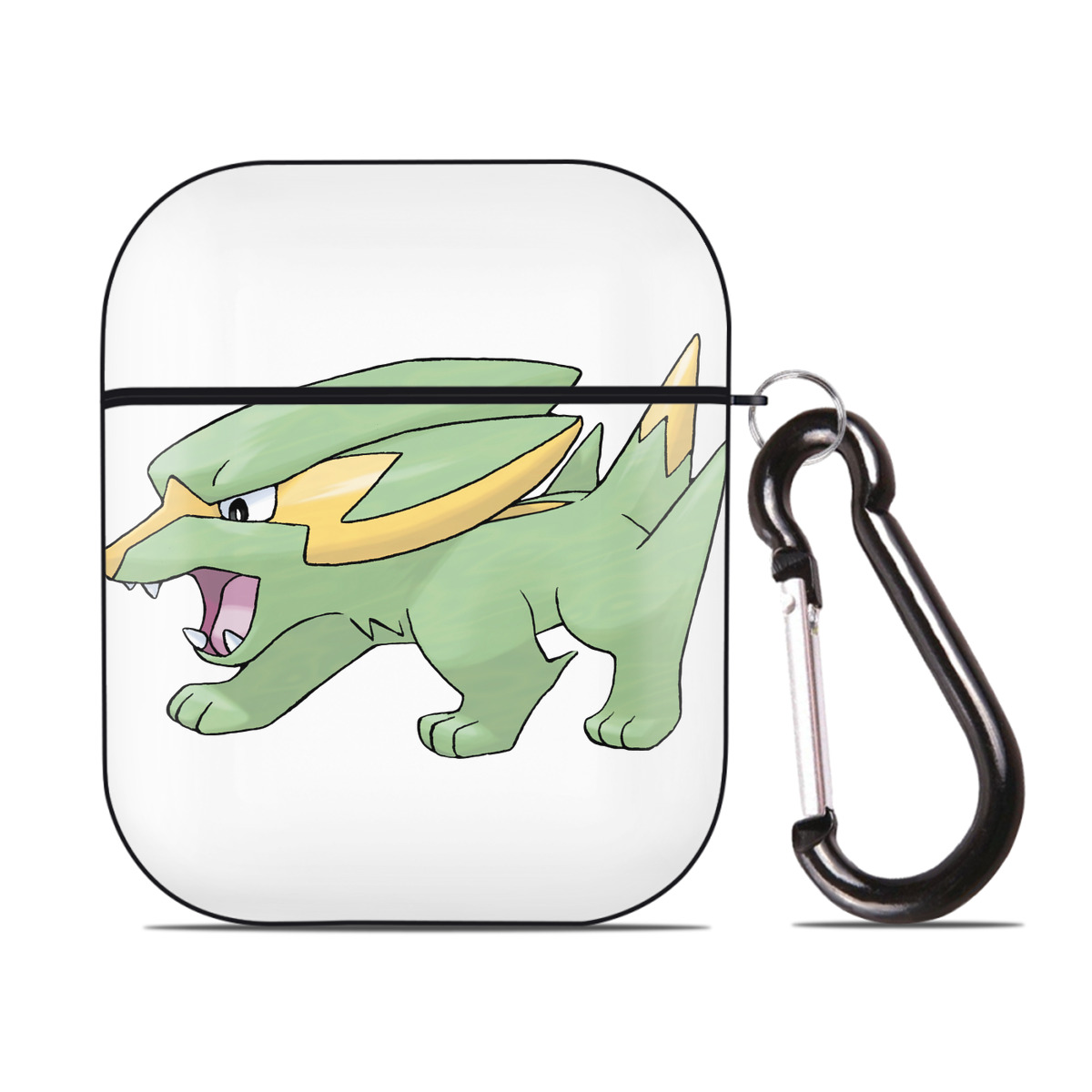 （画像用） ポケットモンスター Pokémon AirPods 第2世代保護ケース ハードシェル ブラック 耐衝撃・防指紋・カラビナ付き