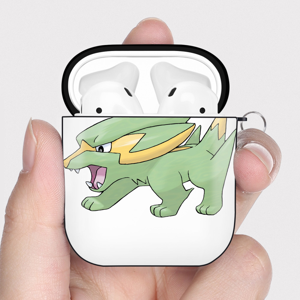 （画像用） ポケットモンスター Pokémon AirPods 第2世代保護ケース ハードシェル ブラック 耐衝撃・防指紋・カラビナ付き