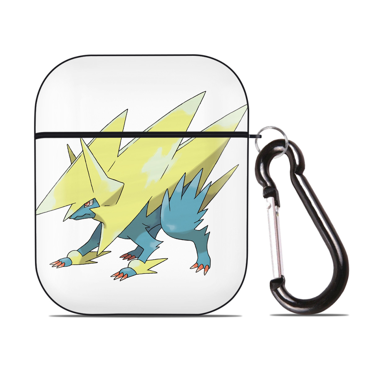 （画像用） ポケットモンスター Pokémon AirPods 第2世代保護ケース ハードシェル ブラック 耐衝撃・防指紋・カラビナ付き