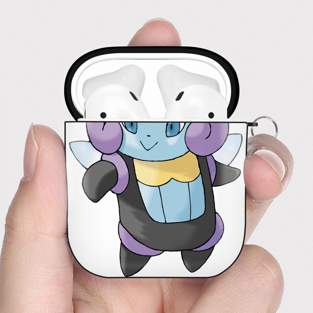 （画像用） ポケットモンスター Pokémon AirPods 第2世代保護ケース ハードシェル ブラック 耐衝撃・防指紋・カラビナ付き