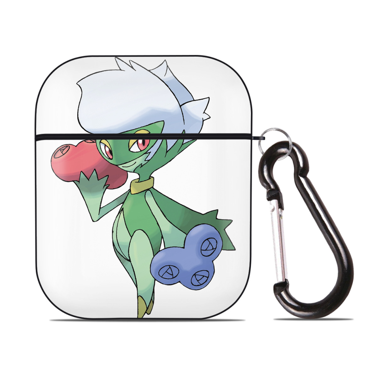 （画像用） ポケットモンスター Pokémon AirPods 第2世代保護ケース ハードシェル ブラック 耐衝撃・防指紋・カラビナ付き