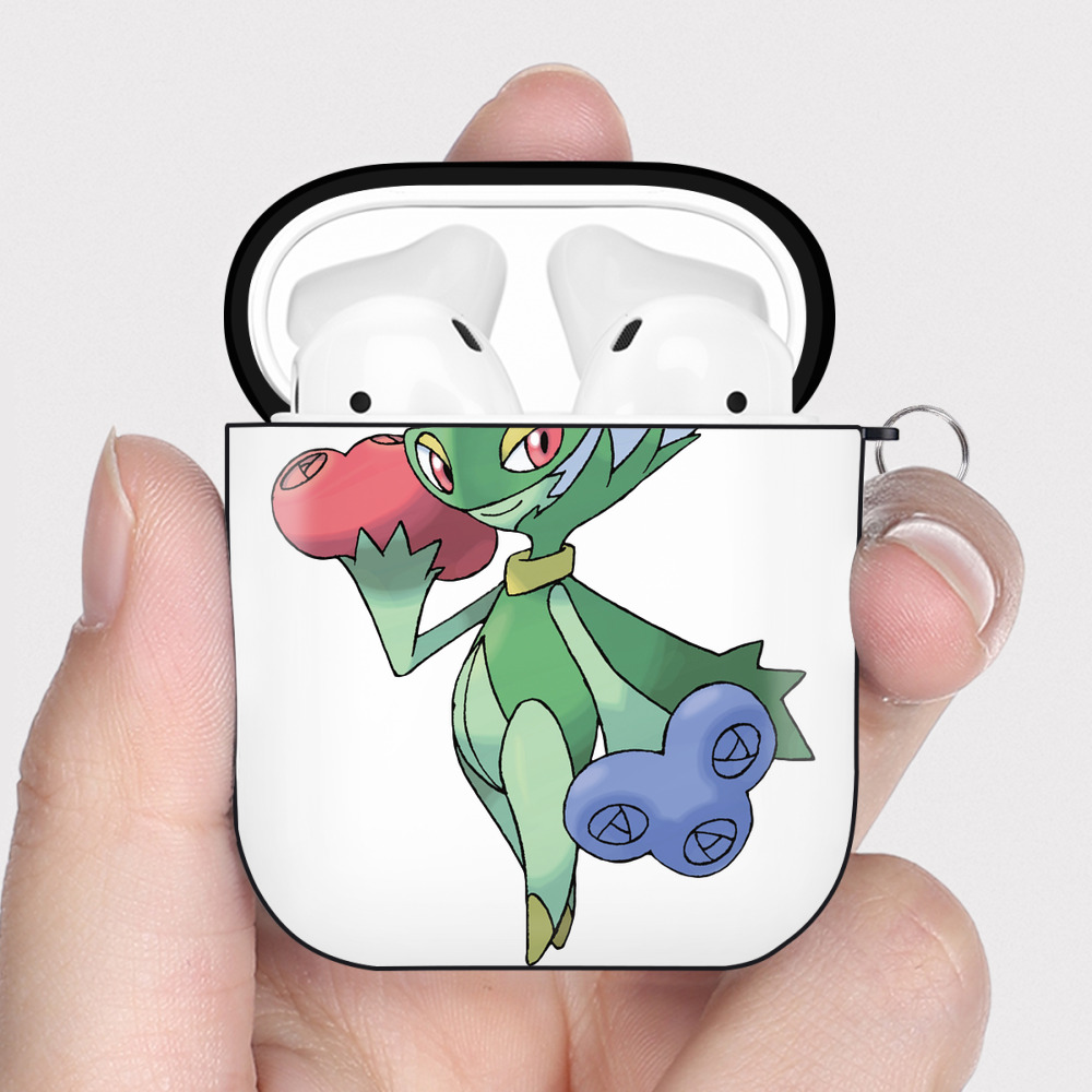 （画像用） ポケットモンスター Pokémon AirPods 第2世代保護ケース ハードシェル ブラック 耐衝撃・防指紋・カラビナ付き