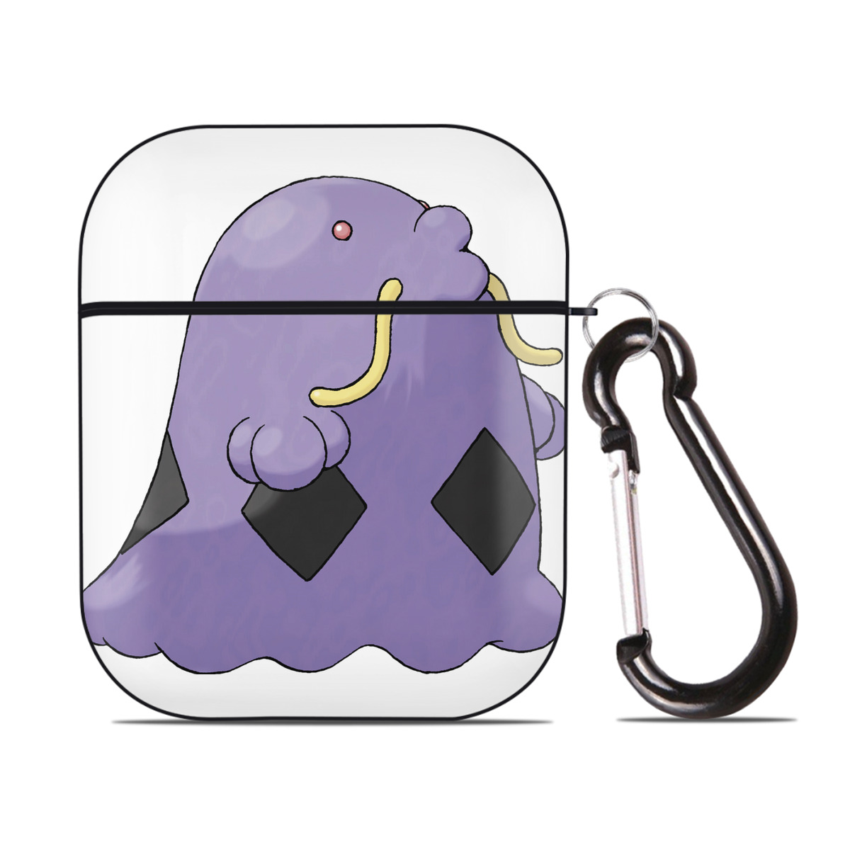 （画像用） ポケットモンスター Pokémon AirPods 第2世代保護ケース ハードシェル ブラック 耐衝撃・防指紋・カラビナ付き