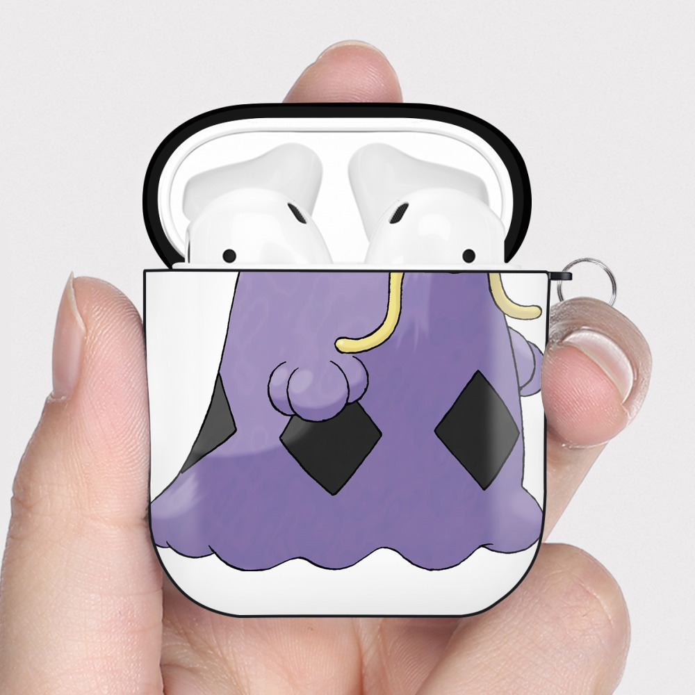 （画像用） ポケットモンスター Pokémon AirPods 第2世代保護ケース ハードシェル ブラック 耐衝撃・防指紋・カラビナ付き
