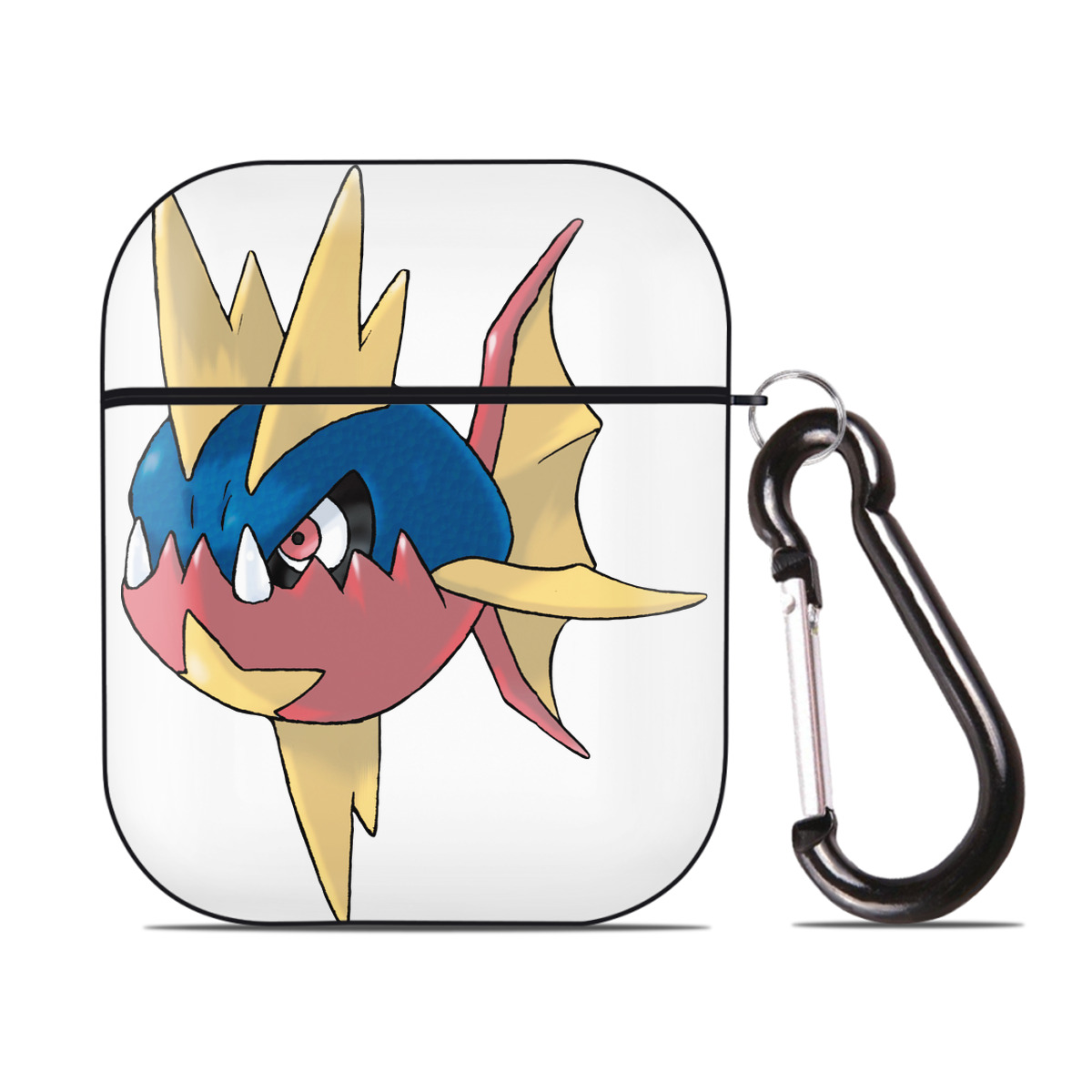 （画像用） ポケットモンスター Pokémon AirPods 第2世代保護ケース ハードシェル ブラック 耐衝撃・防指紋・カラビナ付き