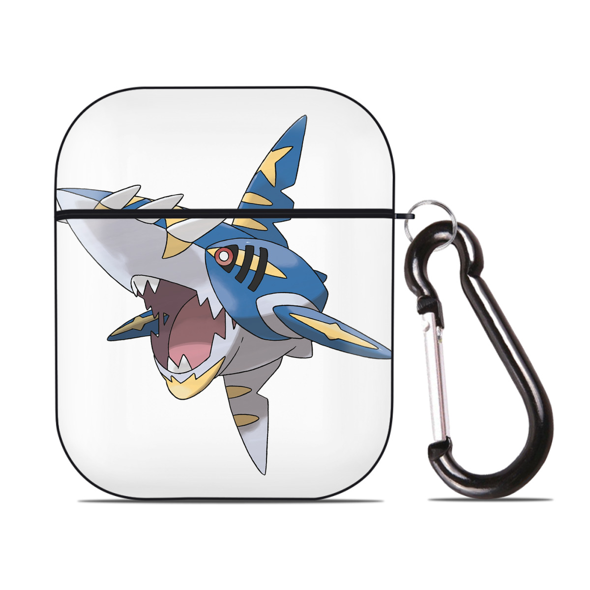 （画像用） ポケットモンスター Pokémon AirPods 第2世代保護ケース ハードシェル ブラック 耐衝撃・防指紋・カラビナ付き