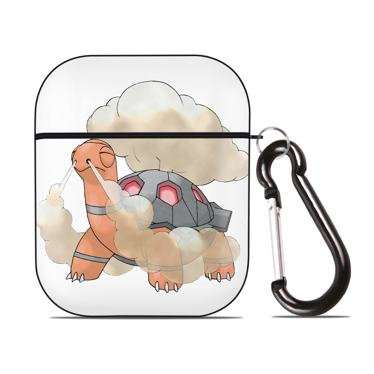 （画像用） ポケットモンスター Pokémon AirPods 第2世代保護ケース ハードシェル ブラック 耐衝撃・防指紋・カラビナ付き