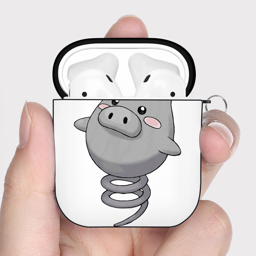 （画像用） ポケットモンスター Pokémon AirPods 第2世代保護ケース ハードシェル ブラック 耐衝撃・防指紋・カラビナ付き