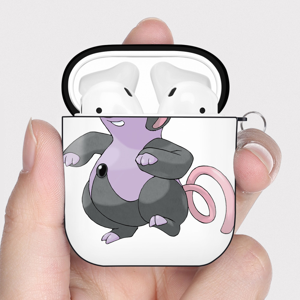 （画像用） ポケットモンスター Pokémon AirPods 第2世代保護ケース ハードシェル ブラック 耐衝撃・防指紋・カラビナ付き