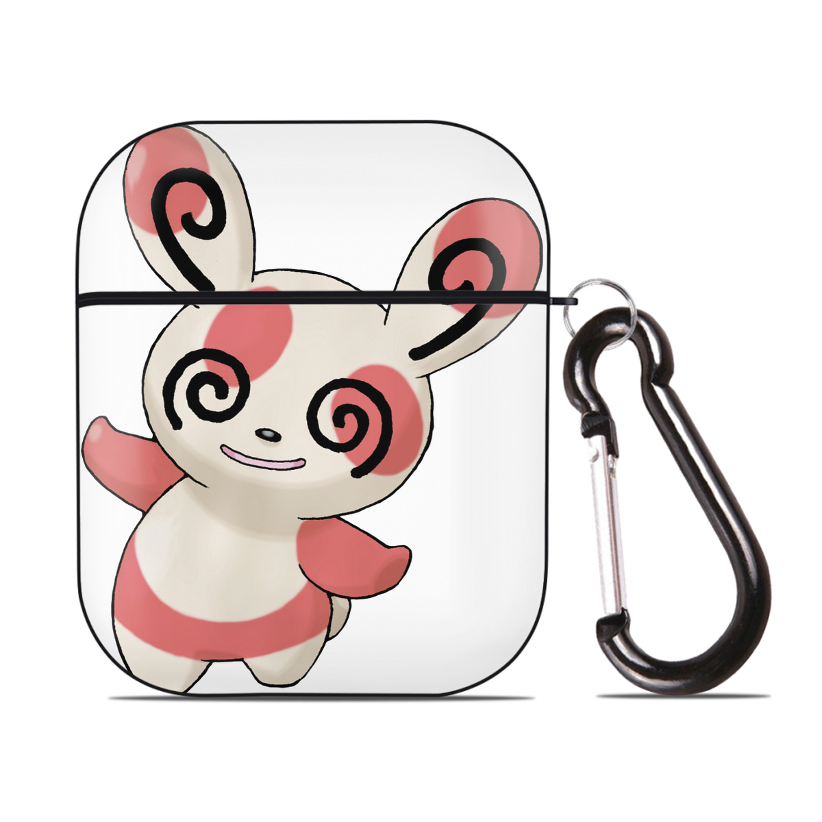 （画像用） ポケットモンスター Pokémon AirPods 第2世代保護ケース ハードシェル ブラック 耐衝撃・防指紋・カラビナ付き