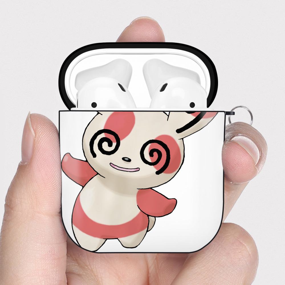 （画像用） ポケットモンスター Pokémon AirPods 第2世代保護ケース ハードシェル ブラック 耐衝撃・防指紋・カラビナ付き