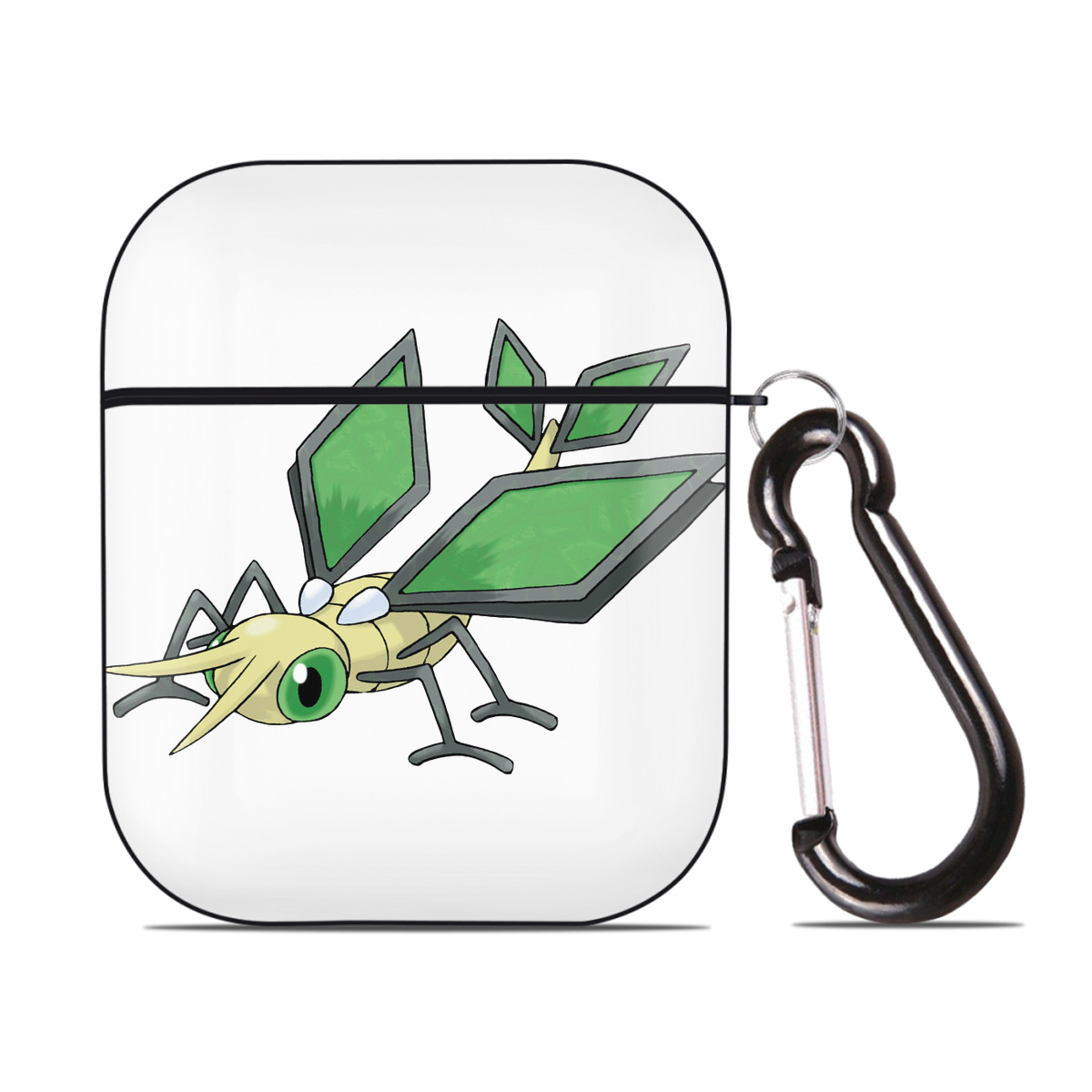 （画像用） ポケットモンスター Pokémon AirPods 第2世代保護ケース ハードシェル ブラック 耐衝撃・防指紋・カラビナ付き