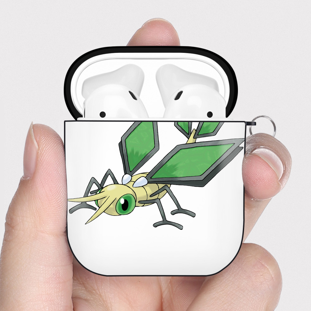（画像用） ポケットモンスター Pokémon AirPods 第2世代保護ケース ハードシェル ブラック 耐衝撃・防指紋・カラビナ付き