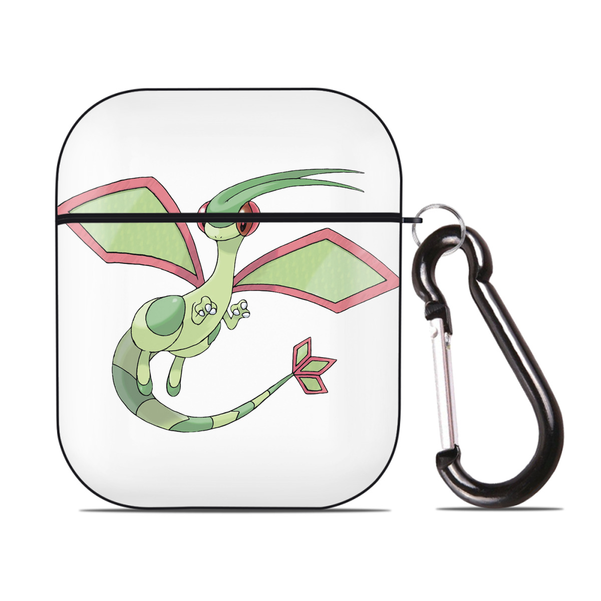 （画像用） ポケットモンスター Pokémon AirPods 第2世代保護ケース ハードシェル ブラック 耐衝撃・防指紋・カラビナ付き