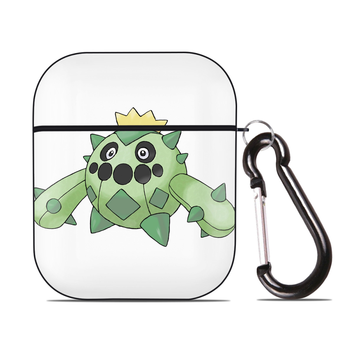 （画像用） ポケットモンスター Pokémon AirPods 第2世代保護ケース ハードシェル ブラック 耐衝撃・防指紋・カラビナ付き