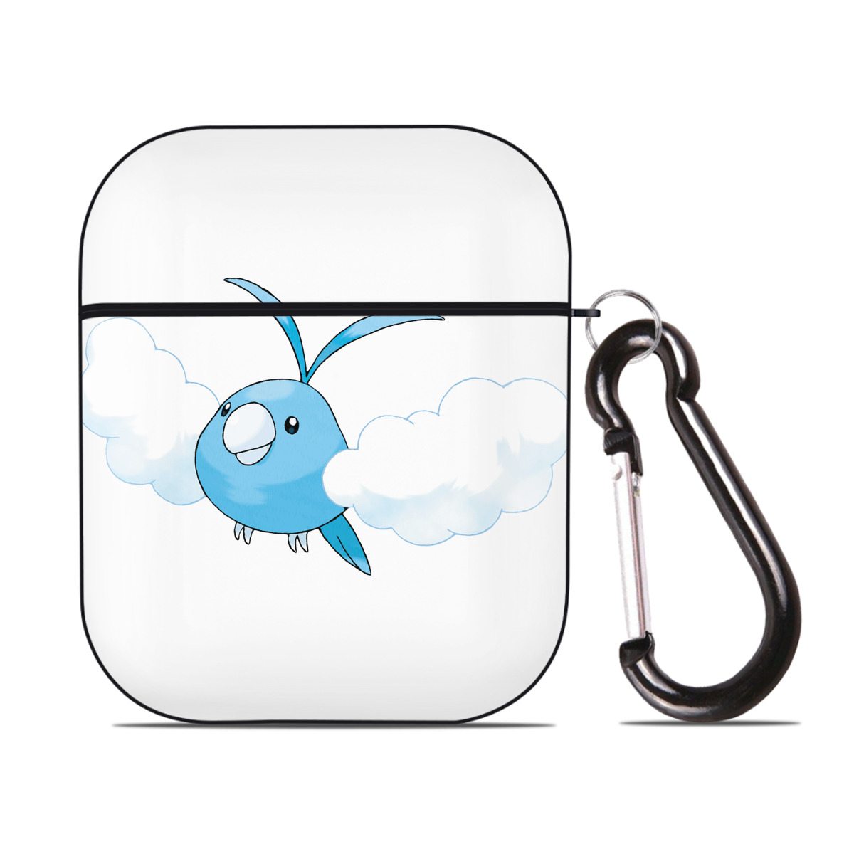 （画像用） ポケットモンスター Pokémon AirPods 第2世代保護ケース ハードシェル ブラック 耐衝撃・防指紋・カラビナ付き