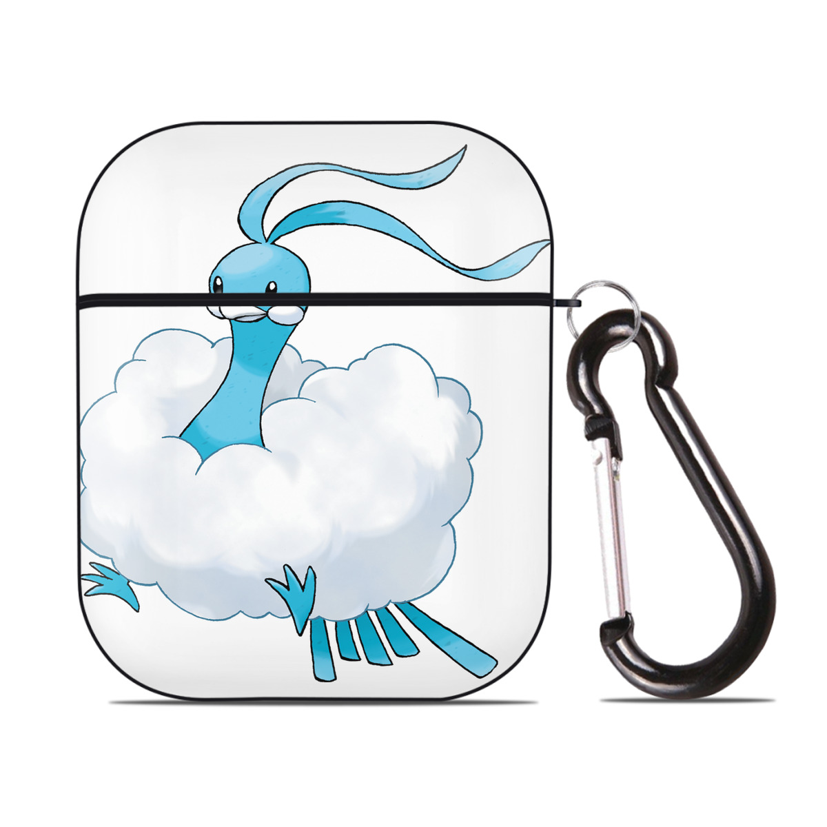 （画像用） ポケットモンスター Pokémon AirPods 第2世代保護ケース ハードシェル ブラック 耐衝撃・防指紋・カラビナ付き