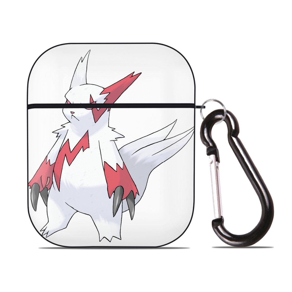 （画像用） ポケットモンスター Pokémon AirPods 第2世代保護ケース ハードシェル ブラック 耐衝撃・防指紋・カラビナ付き