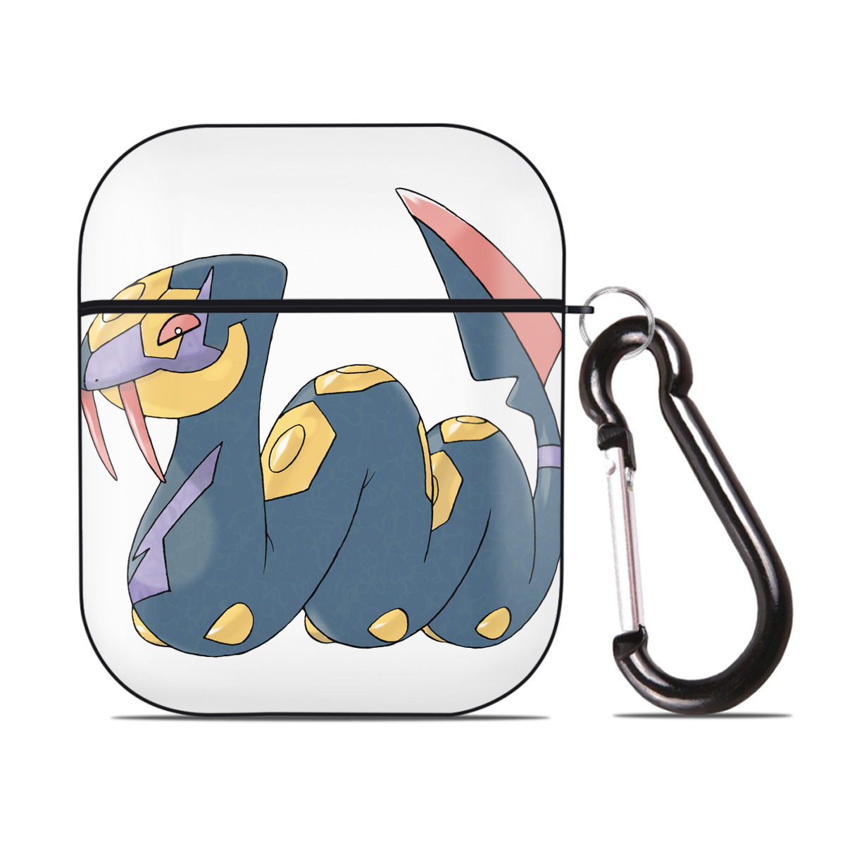 （画像用） ポケットモンスター Pokémon AirPods 第2世代保護ケース ハードシェル ブラック 耐衝撃・防指紋・カラビナ付き