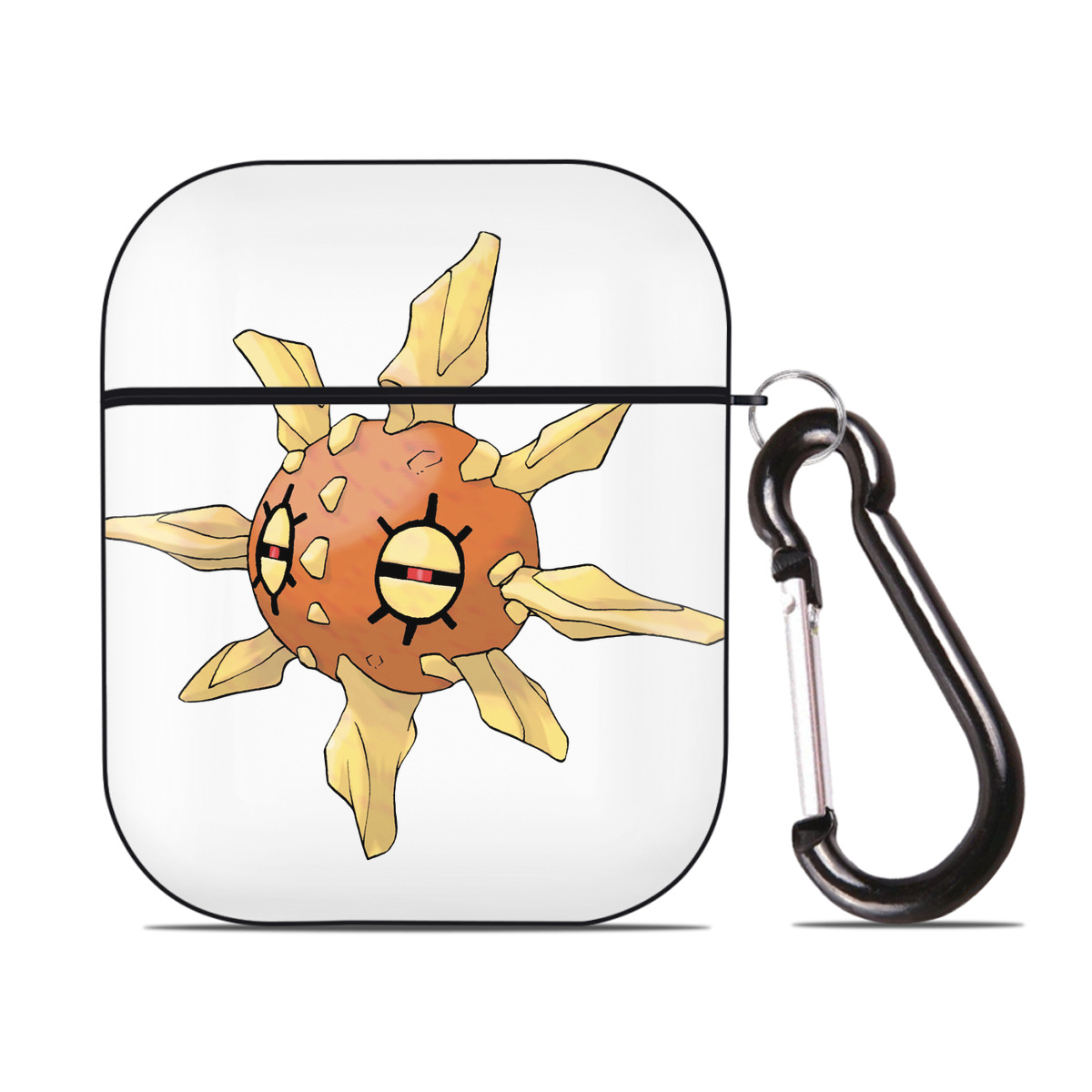 （画像用） ポケットモンスター Pokémon AirPods 第2世代保護ケース ハードシェル ブラック 耐衝撃・防指紋・カラビナ付き