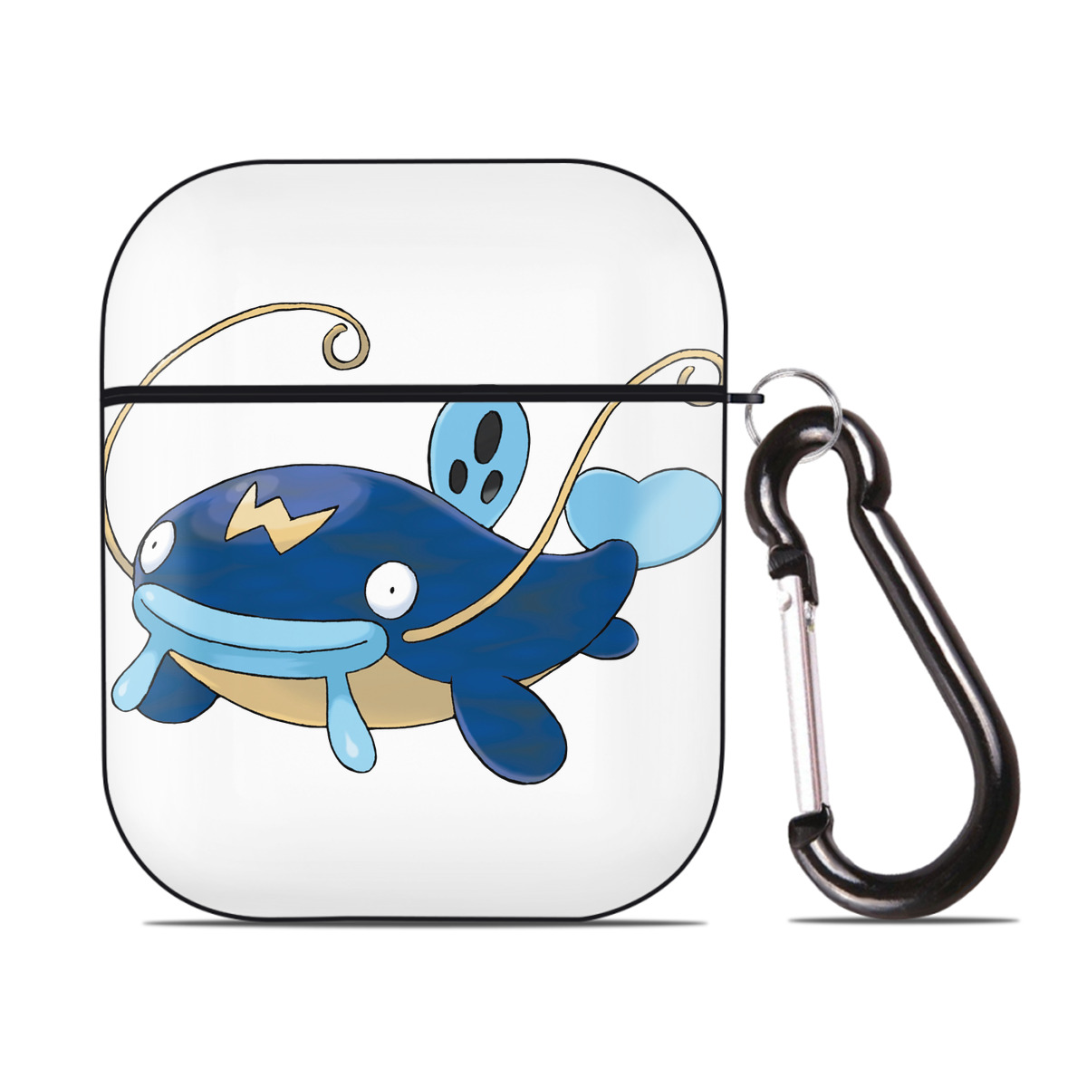 （画像用） ポケットモンスター Pokémon AirPods 第2世代保護ケース ハードシェル ブラック 耐衝撃・防指紋・カラビナ付き