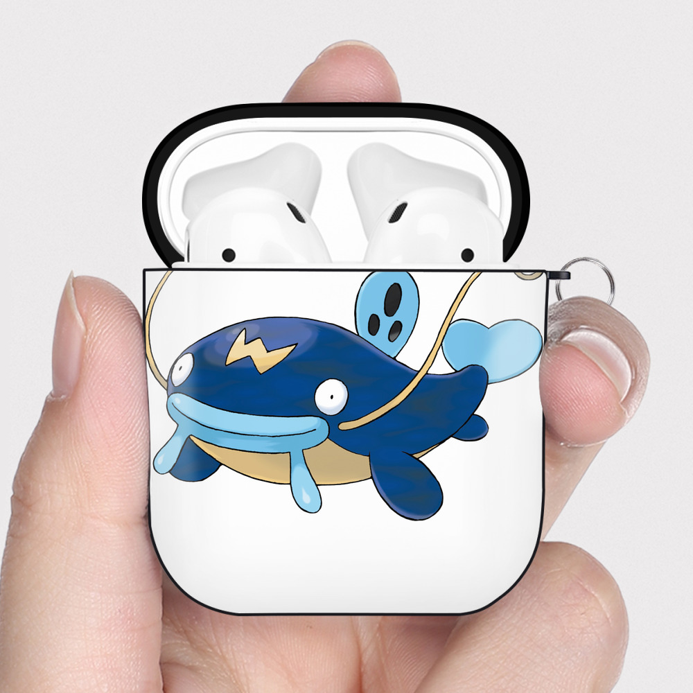 （画像用） ポケットモンスター Pokémon AirPods 第2世代保護ケース ハードシェル ブラック 耐衝撃・防指紋・カラビナ付き