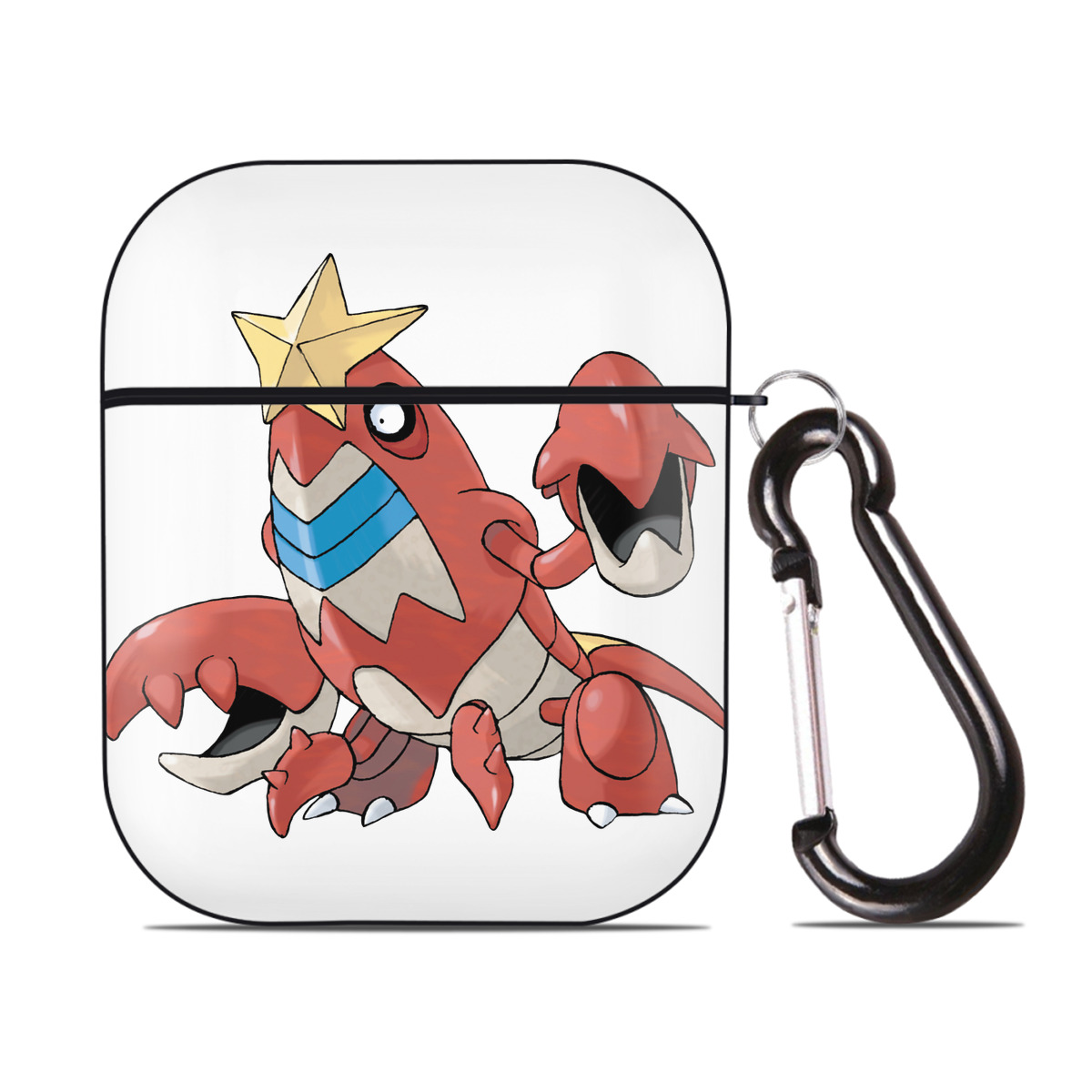 （画像用） ポケットモンスター Pokémon AirPods 第2世代保護ケース ハードシェル ブラック 耐衝撃・防指紋・カラビナ付き