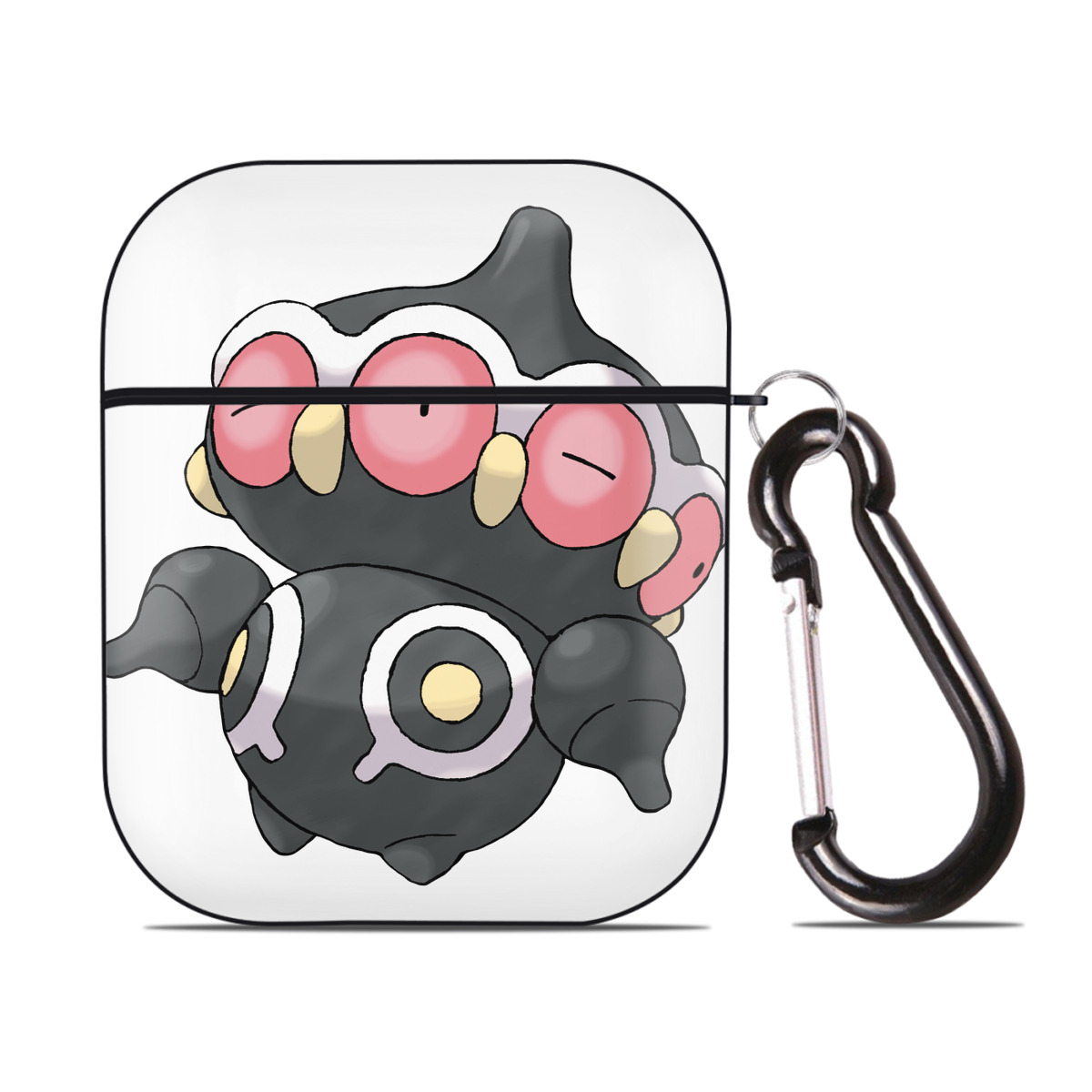 （画像用） ポケットモンスター Pokémon AirPods 第2世代保護ケース ハードシェル ブラック 耐衝撃・防指紋・カラビナ付き