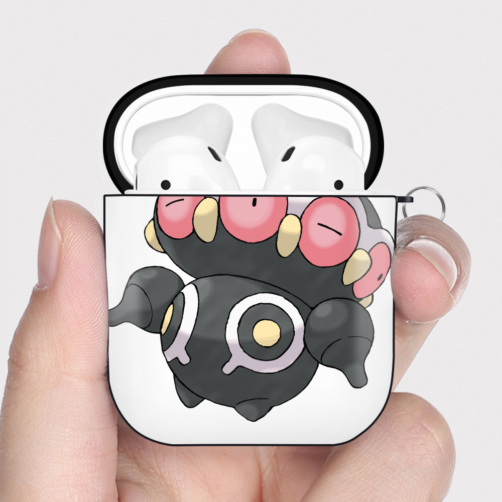 （画像用） ポケットモンスター Pokémon AirPods 第2世代保護ケース ハードシェル ブラック 耐衝撃・防指紋・カラビナ付き