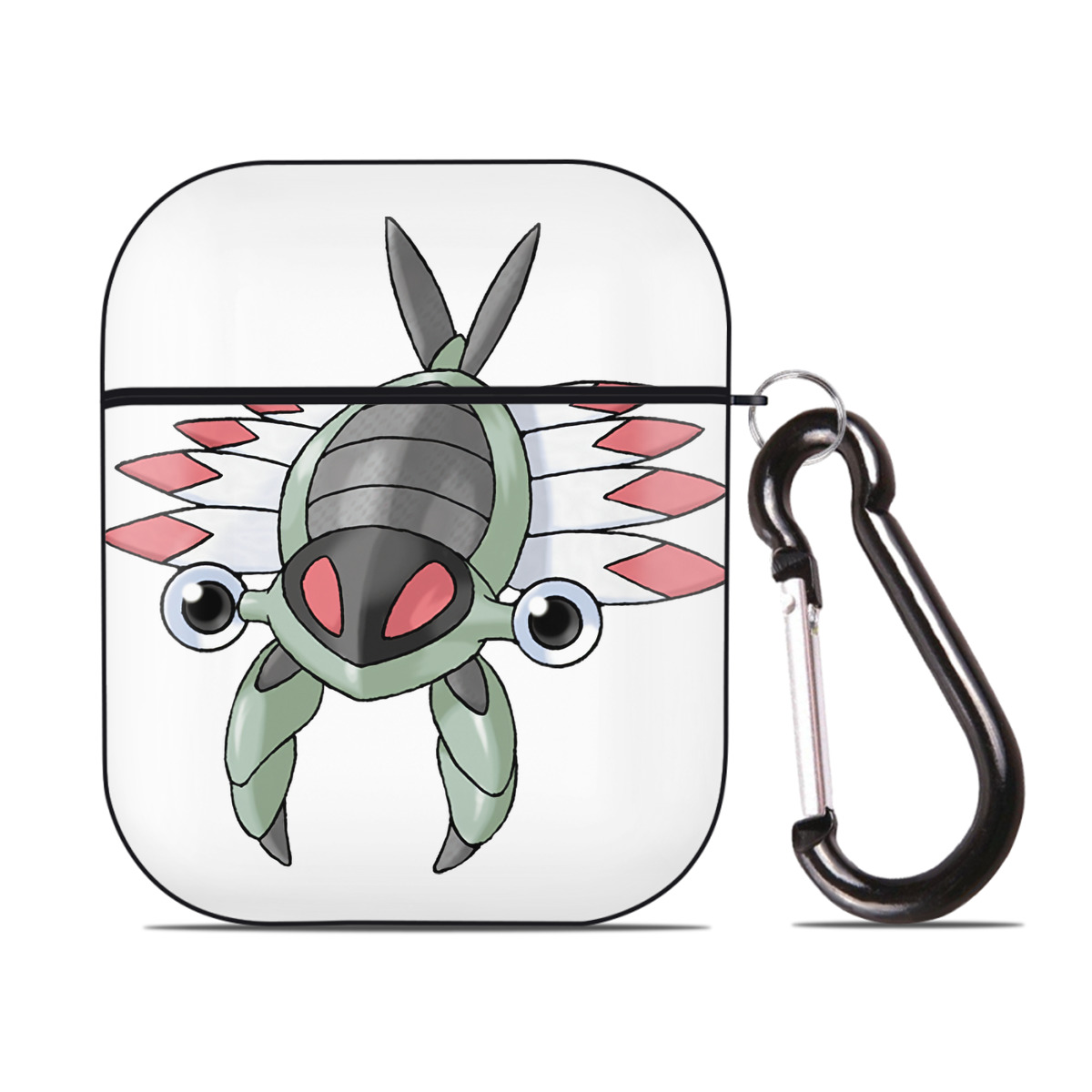 （画像用） ポケットモンスター Pokémon AirPods 第2世代保護ケース ハードシェル ブラック 耐衝撃・防指紋・カラビナ付き
