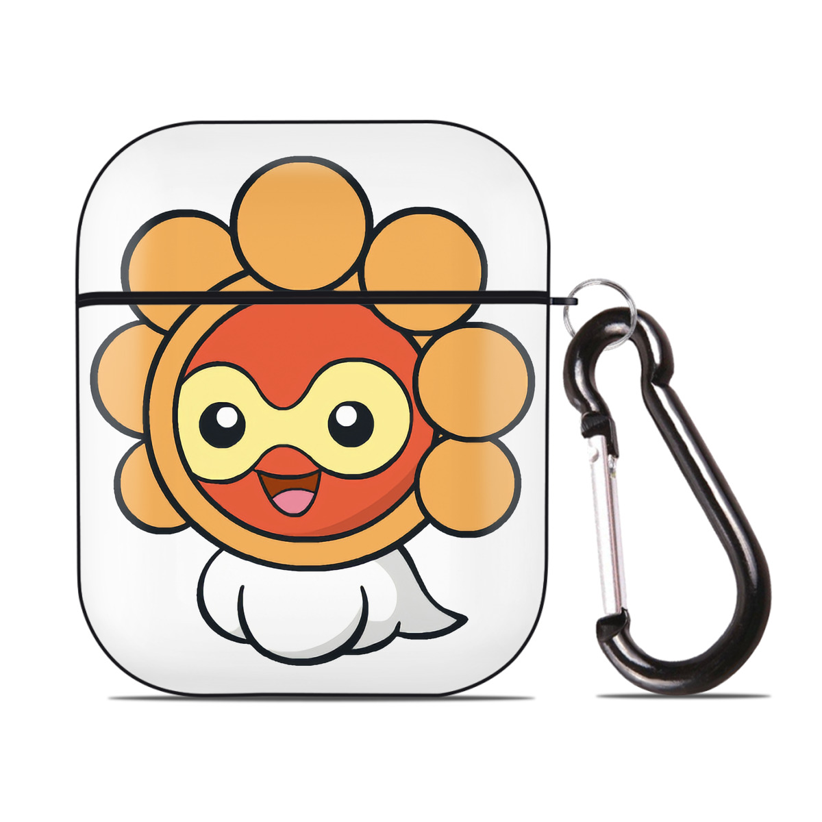 （画像用） ポケットモンスター Pokémon AirPods 第2世代保護ケース ハードシェル ブラック 耐衝撃・防指紋・カラビナ付き