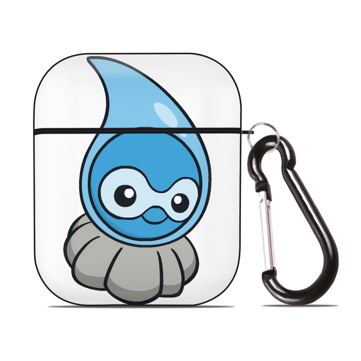 （画像用） ポケットモンスター Pokémon AirPods 第2世代保護ケース ハードシェル ブラック 耐衝撃・防指紋・カラビナ付き