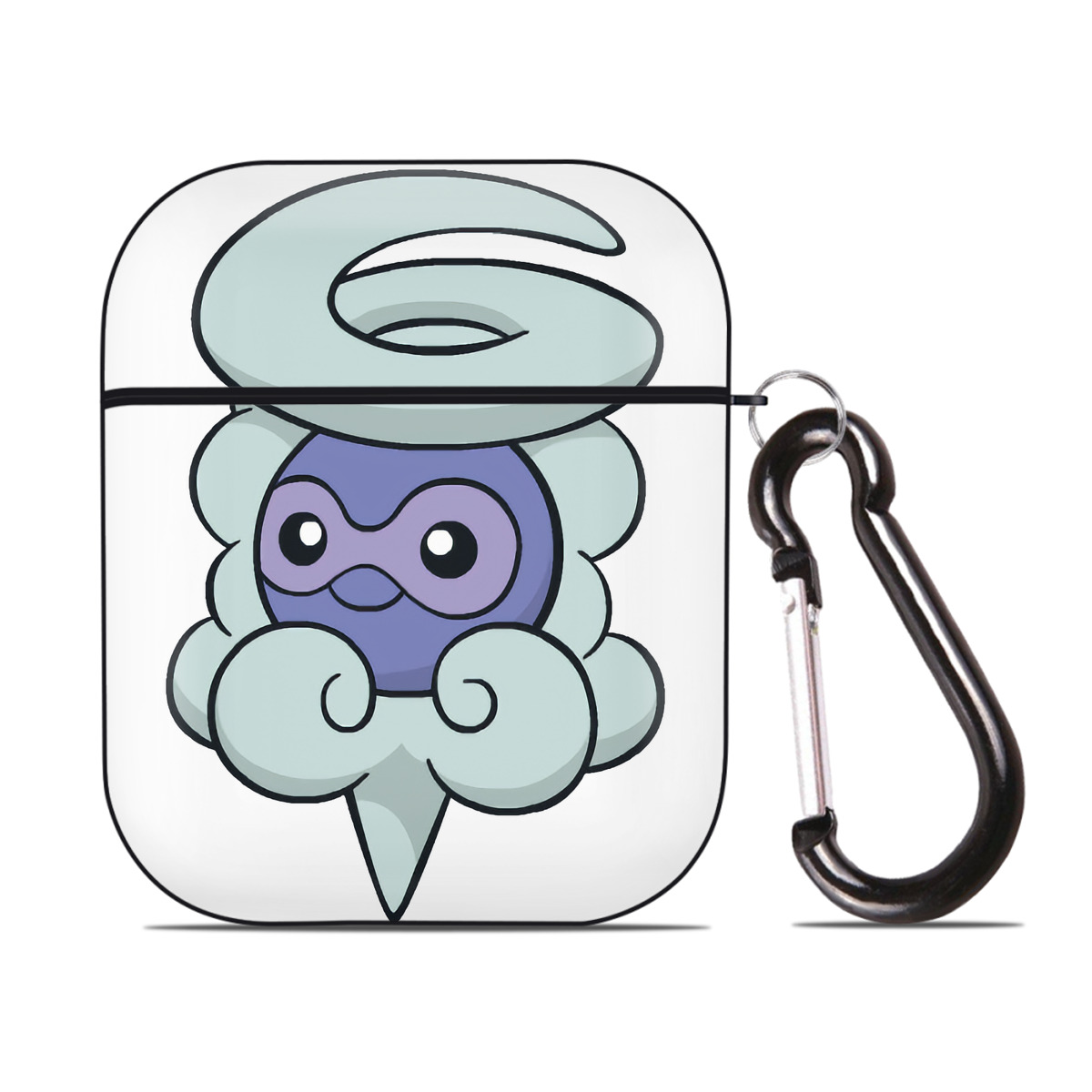 （画像用） ポケットモンスター Pokémon AirPods 第2世代保護ケース ハードシェル ブラック 耐衝撃・防指紋・カラビナ付き