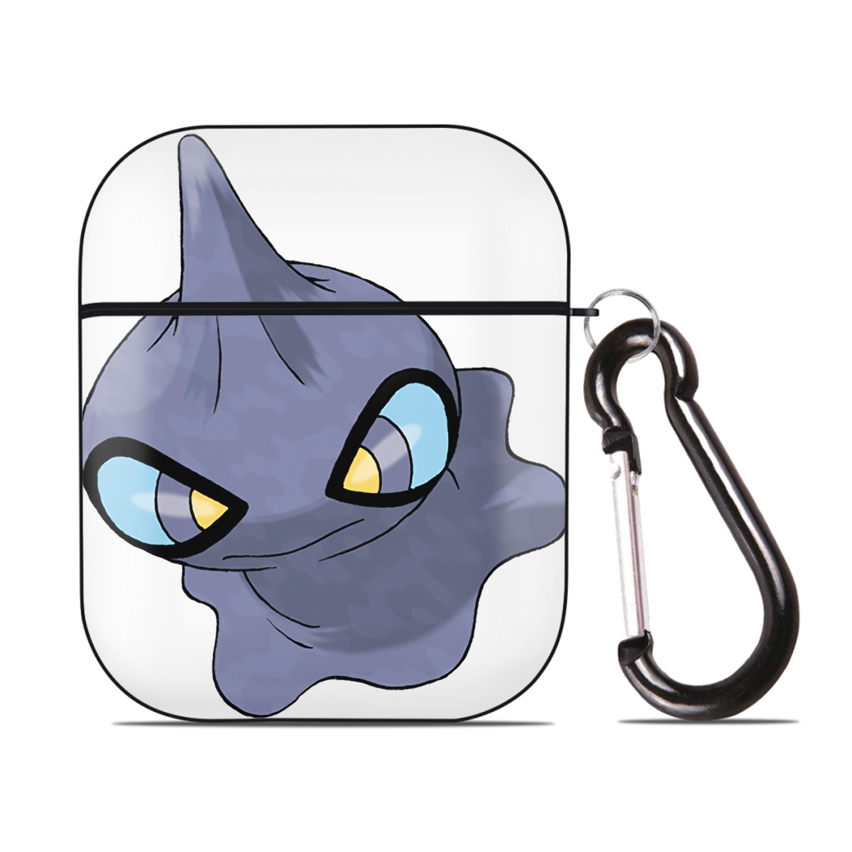 （画像用） ポケットモンスター Pokémon AirPods 第2世代保護ケース ハードシェル ブラック 耐衝撃・防指紋・カラビナ付き