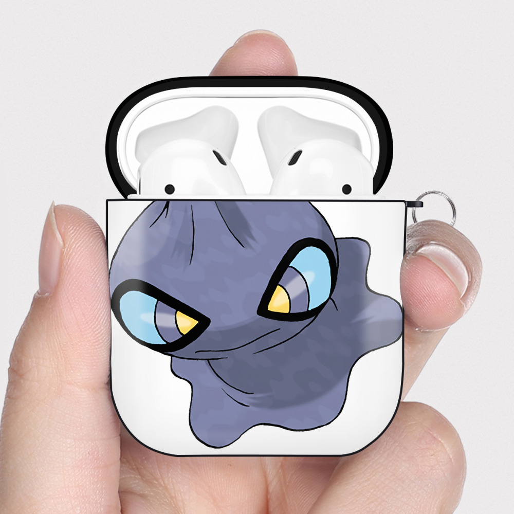 （画像用） ポケットモンスター Pokémon AirPods 第2世代保護ケース ハードシェル ブラック 耐衝撃・防指紋・カラビナ付き