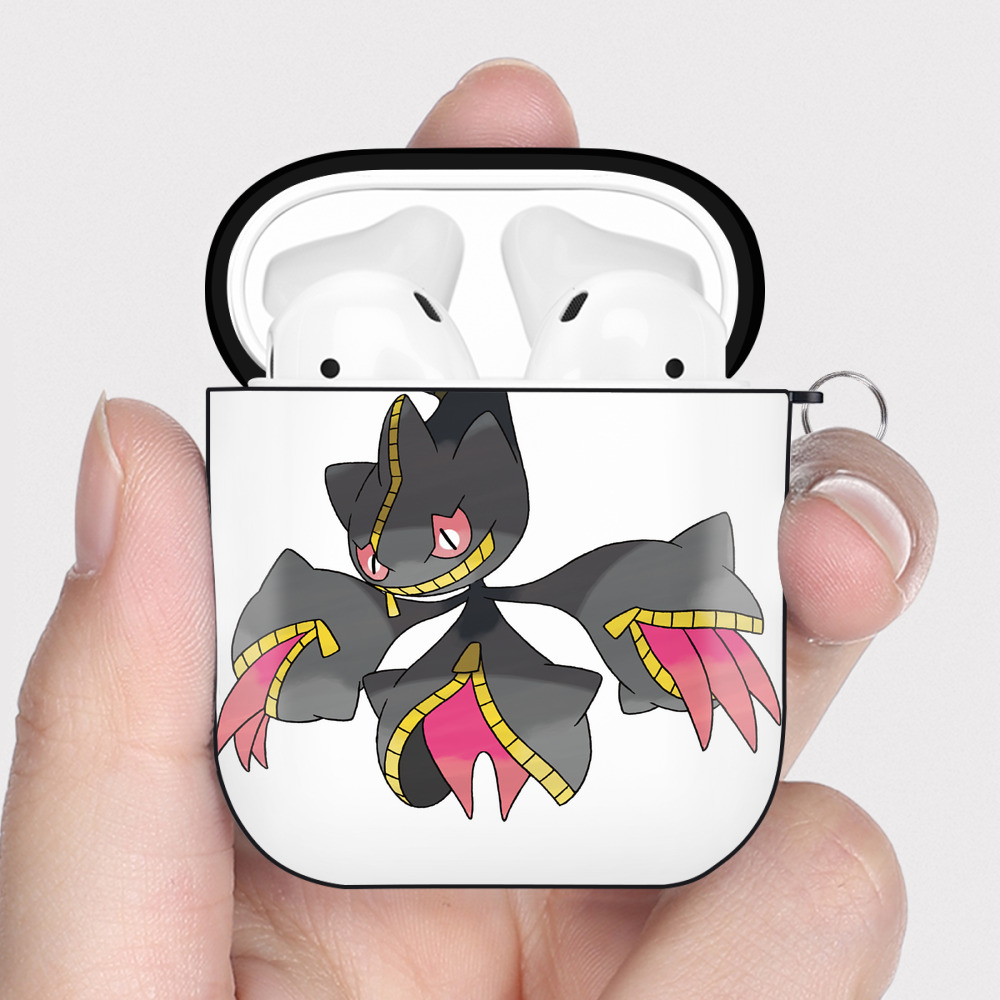 （画像用） ポケットモンスター Pokémon AirPods 第2世代保護ケース ハードシェル ブラック 耐衝撃・防指紋・カラビナ付き