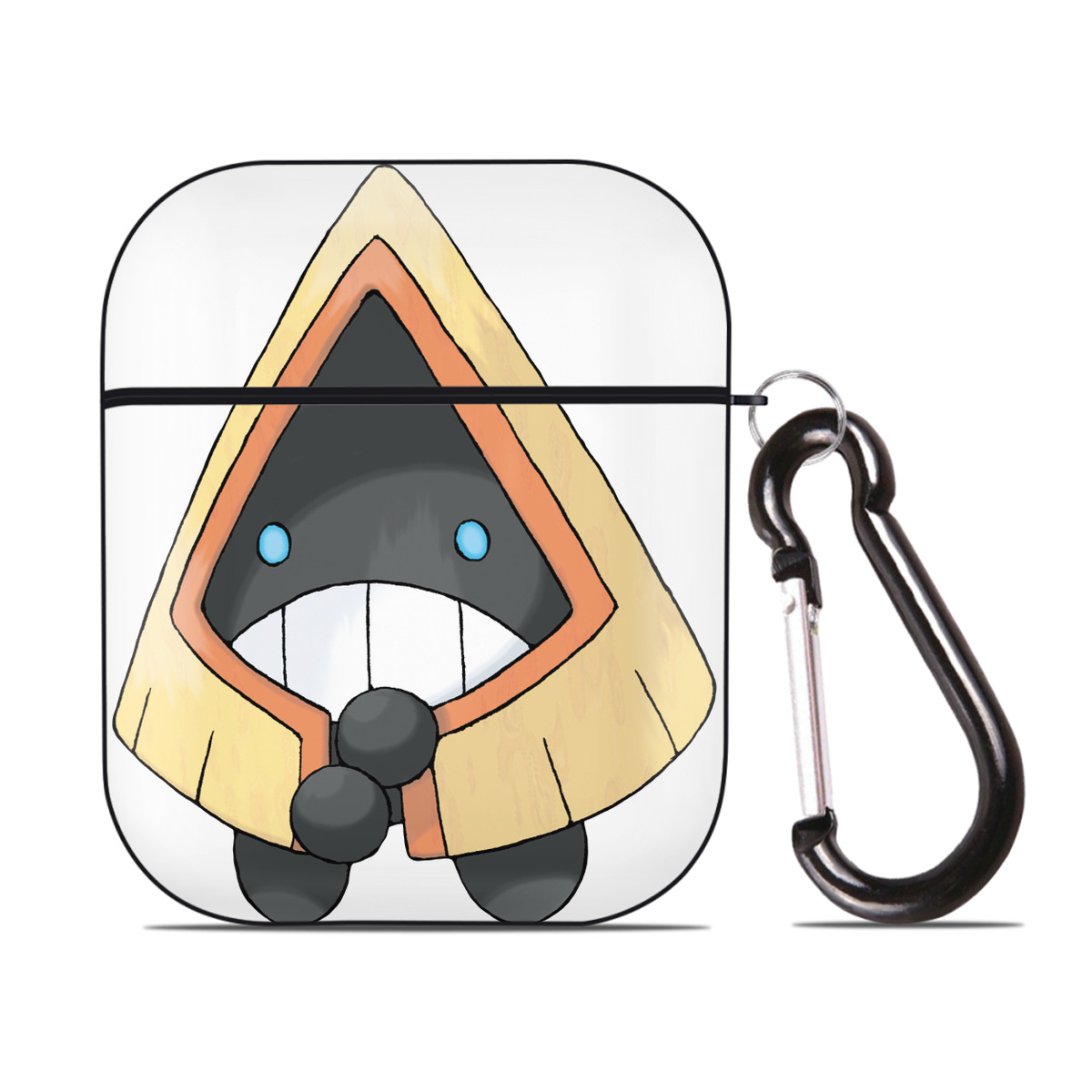 （画像用） ポケットモンスター Pokémon AirPods 第2世代保護ケース ハードシェル ブラック 耐衝撃・防指紋・カラビナ付き