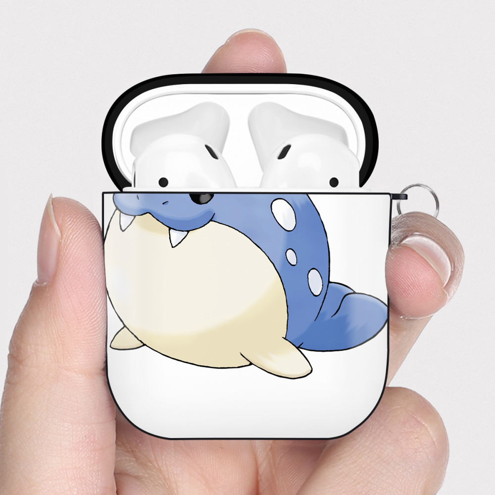 （画像用） ポケットモンスター Pokémon AirPods 第2世代保護ケース ハードシェル ブラック 耐衝撃・防指紋・カラビナ付き
