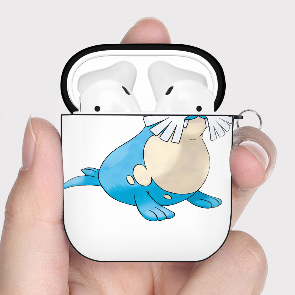 （画像用） ポケットモンスター Pokémon AirPods 第2世代保護ケース ハードシェル ブラック 耐衝撃・防指紋・カラビナ付き